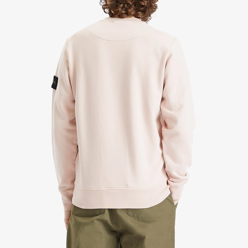 Stone Island Men's Garment Dyed Crew Neck Sweatshirt Antique Rose